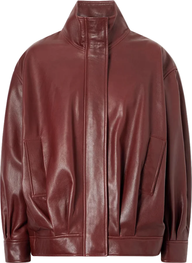 Burgundy leather jacket